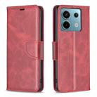 For Xiaomi Redmi Note 13 Pro 4G Global Lambskin Texture Pure Color Flip Leather Phone Case(Red) - 1