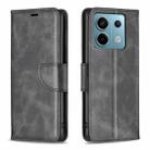 For Xiaomi Redmi Note 13 Pro 4G Global Lambskin Texture Pure Color Flip Leather Phone Case(Black) - 1