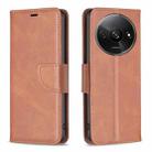 For Xiaomi Redmi A3 Lambskin Texture Pure Color Flip Leather Phone Case(Brown) - 1