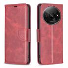 For Xiaomi Redmi A3 Lambskin Texture Pure Color Flip Leather Phone Case(Red) - 1