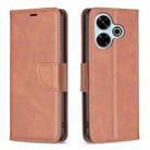 For Xiaomi Poco M6 4G / Redmi 13 4G Lambskin Texture Pure Color Flip Leather Phone Case(Brown) - 1