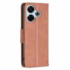 For Xiaomi Poco M6 4G / Redmi 13 4G Lambskin Texture Pure Color Flip Leather Phone Case(Brown) - 3