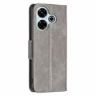 For Xiaomi Poco M6 4G / Redmi 13 4G Lambskin Texture Pure Color Flip Leather Phone Case(Grey) - 3