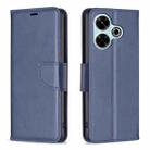 For Xiaomi Poco M6 4G / Redmi 13 4G Lambskin Texture Pure Color Flip Leather Phone Case(Blue) - 1