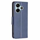 For Xiaomi Poco M6 4G / Redmi 13 4G Lambskin Texture Pure Color Flip Leather Phone Case(Blue) - 3