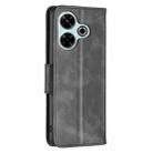 For Xiaomi Poco M6 4G / Redmi 13 4G Lambskin Texture Pure Color Flip Leather Phone Case(Black) - 3