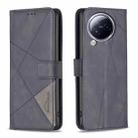 For Xiaomi Civi 3 5G Magnetic Buckle Rhombus Texture Leather Phone Case(Black) - 1