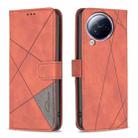 For Xiaomi Civi 3 5G Magnetic Buckle Rhombus Texture Leather Phone Case(Brown) - 1