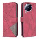 For Xiaomi Civi 3 5G Magnetic Buckle Rhombus Texture Leather Phone Case(Red) - 1