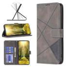 For Xiaomi Redmi 12 4G Magnetic Buckle Rhombus Texture Leather Phone Case(Grey) - 1