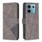 For Xiaomi Redmi Note 13 Pro 5G Magnetic Buckle Rhombus Texture Leather Phone Case(Grey) - 1