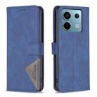 For Xiaomi Redmi Note 13 Pro 5G Magnetic Buckle Rhombus Texture Leather Phone Case(Blue) - 1