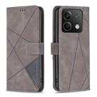 For Xiaomi Redmi Note 13 Magnetic Buckle Rhombus Texture Leather Phone Case(Grey) - 1