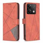 For Xiaomi Redmi Note 13 Magnetic Buckle Rhombus Texture Leather Phone Case(Brown) - 1