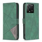 For Xiaomi 13T / 13T Pro / Redmi K60 Ultra Magnetic Buckle Rhombus Texture Leather Phone Case(Green) - 1