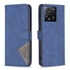 For Xiaomi 13T / 13T Pro / Redmi K60 Ultra Magnetic Buckle Rhombus Texture Leather Phone Case(Blue) - 1