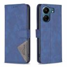 For Xiaomi Redmi 13C Magnetic Buckle Rhombus Texture Leather Phone Case(Blue) - 1