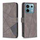 For Xiaomi Redmi Note 13 Pro 4G Global Magnetic Buckle Rhombus Texture Leather Phone Case(Grey) - 1