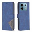 For Xiaomi Redmi Note 13 Pro 4G Global Magnetic Buckle Rhombus Texture Leather Phone Case(Blue) - 1