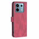 For Xiaomi Poco M6 Pro 4G Magnetic Buckle Rhombus Texture Leather Phone Case(Red) - 4