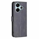 For Xiaomi Poco M6 4G / Redmi 13 4G Magnetic Buckle Rhombus Texture Leather Phone Case(Black) - 3