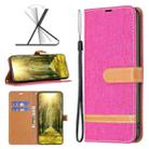 For Xiaomi 13 Lite / Civi 2 Color Block Denim Texture Leather Phone Case(Rose Red) - 1