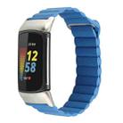 For Fitbit Charge 5 Magnetic Loop Leather Watch Band(Sky Blue) - 1