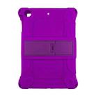 For iPad mini 5 / 4 All-inclusive Silicone Shockproof Tablet Case with Holder(Purple) - 1