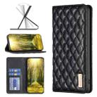 For Xiaomi 13 Lite / Civi 2 Diamond Lattice Magnetic Leather Flip Phone Case(Black) - 1