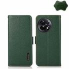 For OnePlus Ace 2 5G KHAZNEH Side-Magnetic Litchi Genuine Leather RFID Phone Case(Green) - 1