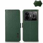 For Realme GT Neo 5 KHAZNEH Side-Magnetic Litchi Genuine Leather RFID Phone Case(Green) - 1