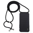For iPhone X / XS Candy Color TPU Protective Case with Lanyard(Black) - 1