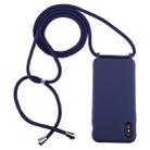 For iPhone X / XS Candy Color TPU Protective Case with Lanyard(Dark Blue) - 1