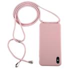 For iPhone XS Max Candy Color TPU Protective Case with Lanyard(Dark Pink) - 1