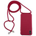 For iPhone XS Max Candy Color TPU Protective Case with Lanyard(Red) - 1