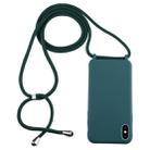 For iPhone XS Max Candy Color TPU Protective Case with Lanyard(Dark Green) - 1