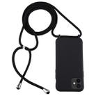 For iPhone 11 Candy Color TPU Protective Case with Lanyard(Black) - 1