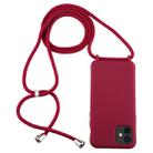 For iPhone 11 Candy Color TPU Protective Case with Lanyard(Red) - 1