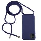 For iPhone 11 Candy Color TPU Protective Case with Lanyard(Dark Blue) - 1