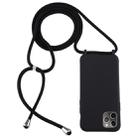 For iPhone 11 Pro Candy Color TPU Protective Case with Lanyard(Black) - 1