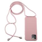 For iPhone 11 Pro Candy Color TPU Protective Case with Lanyard(Dark Pink) - 1