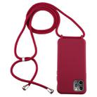 For iPhone 11 Pro Candy Color TPU Protective Case with Lanyard(Red) - 1