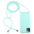 For iPhone 11 Pro Candy Color TPU Protective Case with Lanyard(Mint Green) - 1