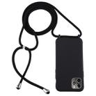 For iPhone 11 Pro Max Candy Color TPU Protective Case with Lanyard(Black) - 1