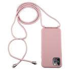 For iPhone 11 Pro Max Candy Color TPU Protective Case with Lanyard(Dark Pink) - 1