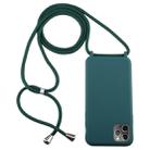 For iPhone 11 Pro Max Candy Color TPU Protective Case with Lanyard(Dark Green) - 1