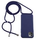 For iPhone 11 Pro Max Candy Color TPU Protective Case with Lanyard(Dark Blue) - 1
