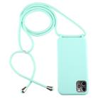 For iPhone 11 Pro Max Candy Color TPU Protective Case with Lanyard(Mint Green) - 1
