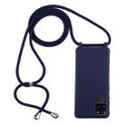 For Galaxy S20 Ultra Candy Color TPU Protective Case with Lanyard(Dark Blue) - 1