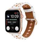 Punk Rivet Genuine Leather Watch Band For Apple Watch Ultra 49mm / Series 8&7 45mm / SE 2&6&SE&5&4 44mm / 3&2&1 42mm(White) - 1